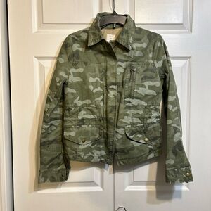 NWT GAP Jacket Green Camo Utility Military Size S Small Full Zip Women’s